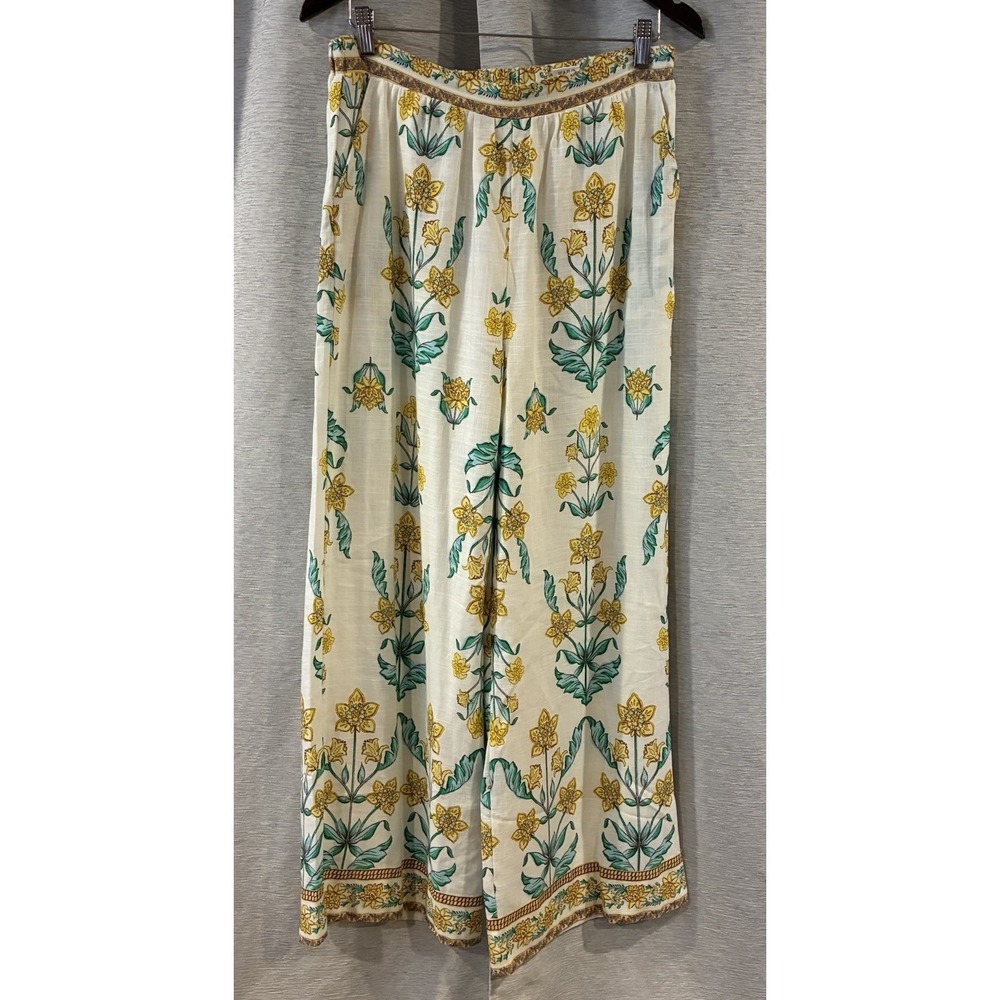 Draper James RSVP Floral Linen Blend‎ Pants Flowy Beach Size Medium